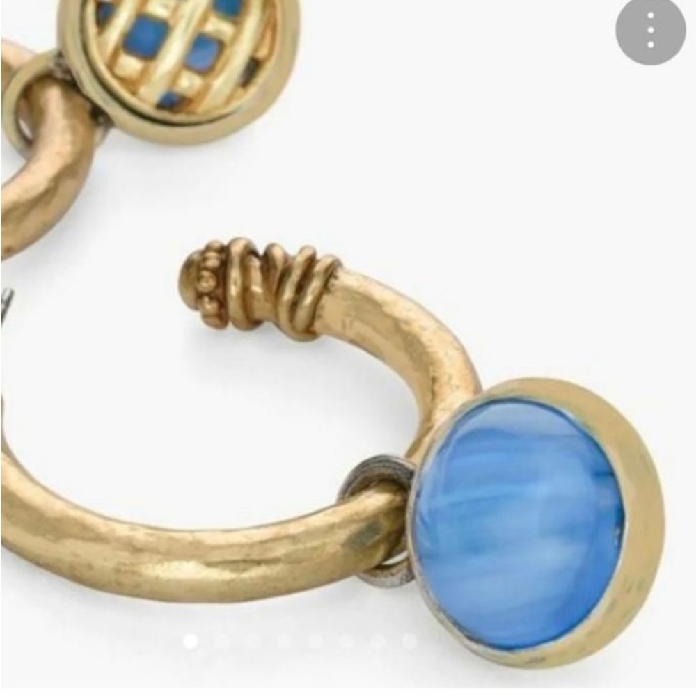 💙 Chico's Blue and Gold Tone Earrings